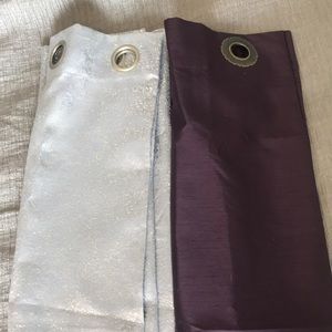 Purple and silver shimmer curtains 80inches long